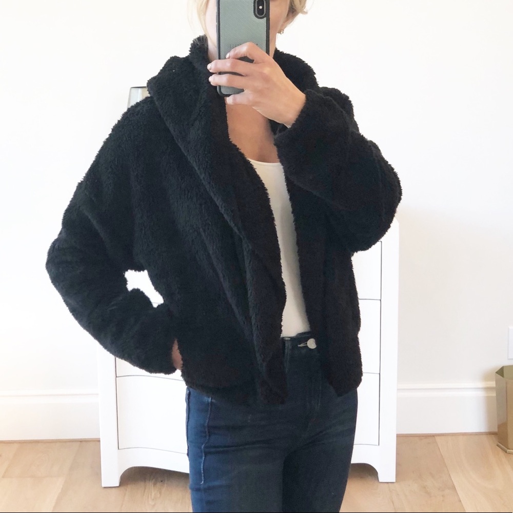 LAST 1! ST. MORITZ Brown Faux Fur Hoodie Jacket - Picture 9 of 10